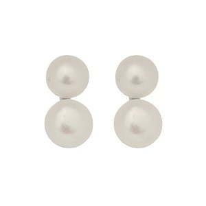 Brinco Duplo Pérolas Prata 925
