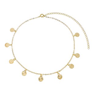 Colar Medalhas Semijoia Ouro 18K