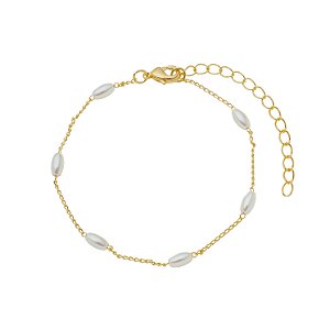 Pulseira Pérolas Banho Ouro 18K