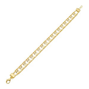 Pulseira Esteira Semijoia Ouro 18K