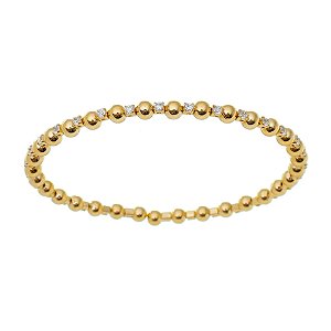Bracelete Flexível de Bolinhas com Zircônias