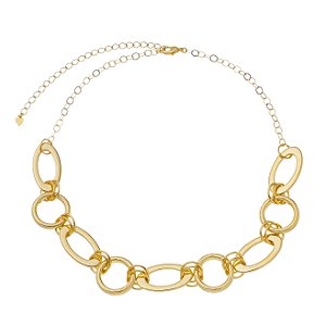 Colar Elos Semijoia Ouro 18K