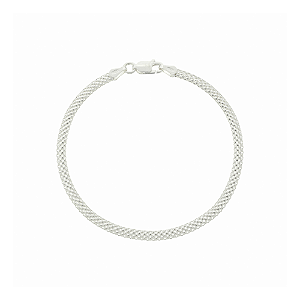Pulseira Pipoca Achatada Prata 925