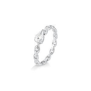 Anel Elo Corrente Gota Prata 925