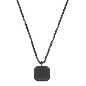 Colar black em aço inox com pedra ônix