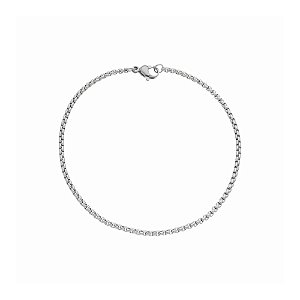 Pulseira masculina veneziana roliça em aço inox