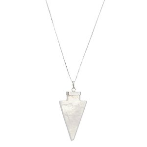 Colar lança Quartzo rosa prata 925