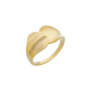 Anel concha banhado em ouro 18k