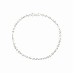 Pulseira feminina cordão baiano em prata