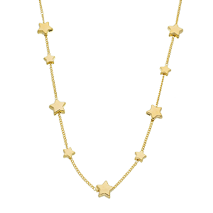 Colar estrelas semijoia em ouro 18 k