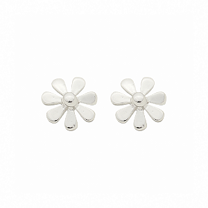 Brinco flor margarida em prata 925