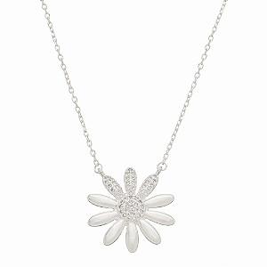 Colar flor margarida em prata 925