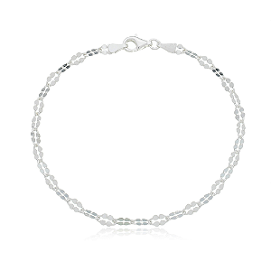 Pulseira Coffee diamantada prata 925