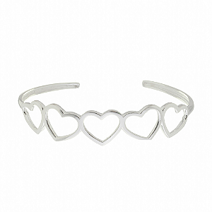 Bracelete com corações em prata 925