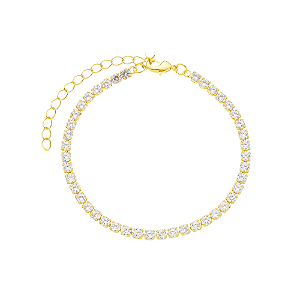 Pulseira Riviera zircônia redonda 3 mm