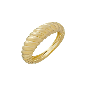 Anel bombe gomos semijoia em ouro 18k