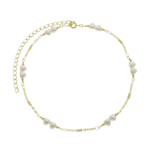Colar Choker pérolas de corações