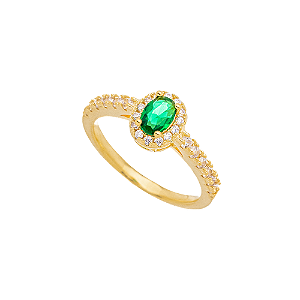 Anel princesa verde esmeralda