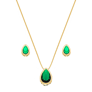 Conjunto gota verde esmeralda