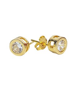Brinco Ponto de Luz Zircônia banho 10 milésimos de ouro 18K