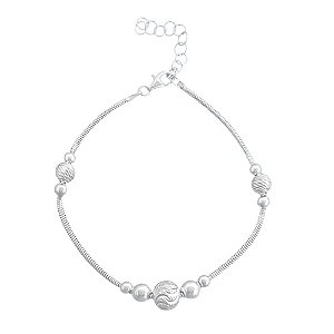Pulseira Bolas Diamantadas prata Italiana 925