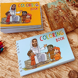 Livro de Colorir Desenhos Bíblicos com 50 Folhas - Capa Dura