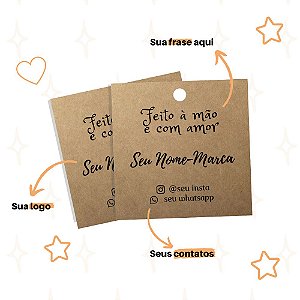 Tag Kraft 5cm Quadrada