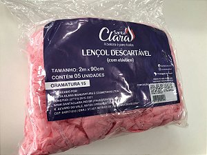 Lençol Descartável C/ Elástico 5und GM 15g ROSA Santa Clara