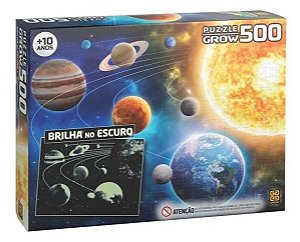 Puzzle 500 Peças Sistema Solar Brilha No Escuro