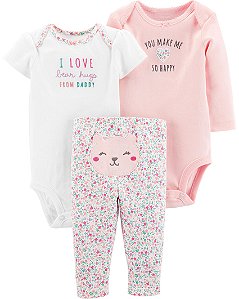 Conjunto Carter’s 3 Peças - Urso Floral