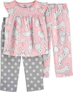 Conjunto Carter’s 3 Peças - Pijama Coelho