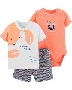 Conjunto Carter’s de 3 Peças - Caranguejo Laranja