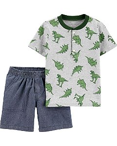 Conjunto Carter´s Manga Curta - Dinossauro Jersey