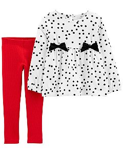 Conjunto 2 peças - Legging e Blusinha de bolinhas