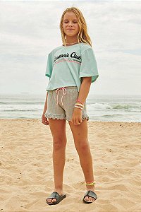 Conjunto Vic&Vicky Blusa Boxy e Shorts em Malha Canelada