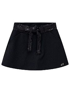 Short Saia MeninaAnjo Paetê Preto