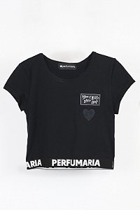 Cropped Cotton Patches Preto Perfumaria