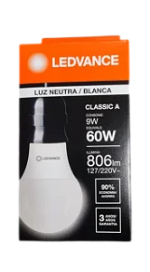 LAMPADA LED BULBO 9W 4000K 806 LUMENS LEDVANCE