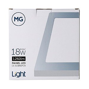 Placa Led Sobrepor 18w 4000k 1260 LM 20x20 MG