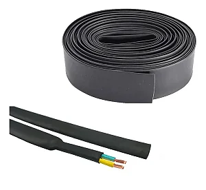 Tubo Termocontrátil Preto 1" (25,4mm) - Metro