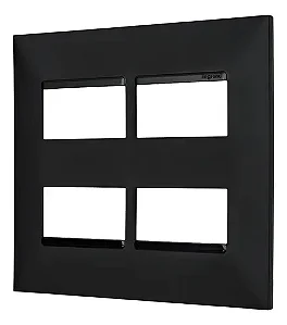 Placa 2+2 Postos Separados 4x4 Preto Pial Plus+ 618514PT