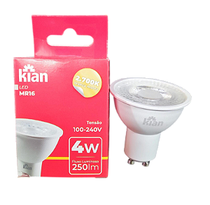 LAMPADA LED MR16 4W 2,7K GU10 250ML KIAN