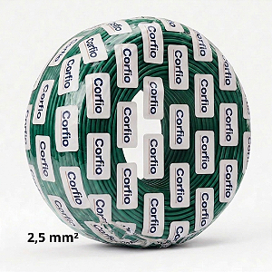 Cabo Flexível 2,5mm Verde Corfio 750V Antichamas Rolo 100m