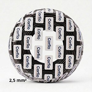 Cabo Flexível 2,5mm Preto Corfio 750V Antichamas Rolo 100m