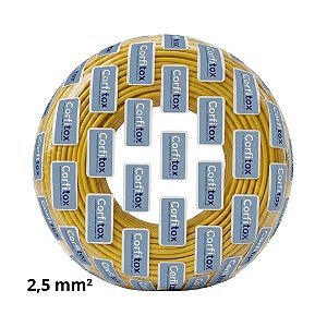Cabo Flexivel 2,5mm Atox Amarelo Corfitox- Rolo 100 Metros