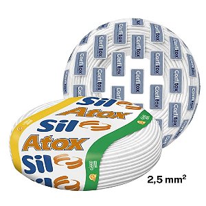 Cabo Flexivel Atox 2,5mm Branco 100m Sil / Corfio