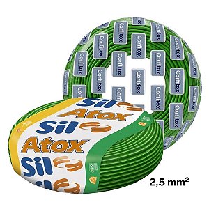 Cabo Flexivel Atox 2,5mm Verde 100m Sil / Corfio
