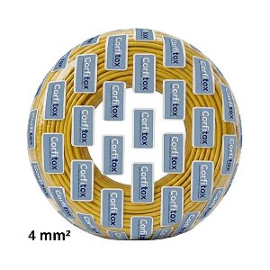 Cabo Flexivel 4mm Atox Amarelo Corfitox - Rolo 100 metros