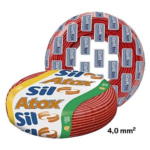 Cabo Flexivel Atox 4mm Vermelho 100m Sil / Corfio