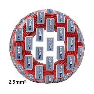 Cabo Flexivel 2,5mm Atox Vermelho Corfitox - Rolo 100 metros